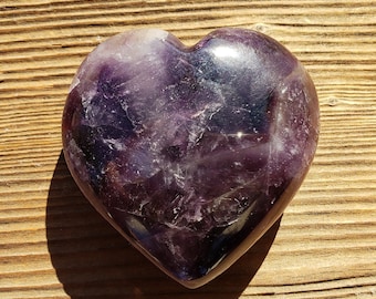 Large NATURAL AMETHYST Stone Gemstone Puffy Heart 60-70mm