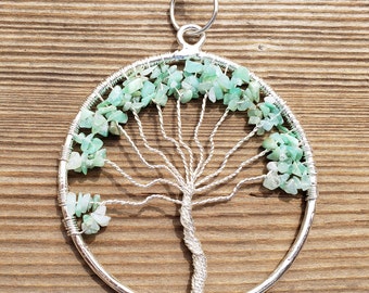 Natural CHRYSOPRASE Tree Of Life Large Suncatcher Decoration Stone Gemstone