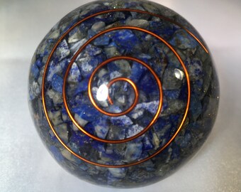LARGE (60-70mm) LAPIS LAZULI stone Orgone Gemstone Sphere Orgone Sphere