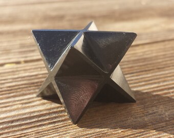 GEMSTONE MERKABA STAR Natural Black Agate (One)