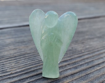 1" GREEN AVENTURINE ANGEL Natural Handcarved Stone Gemstone