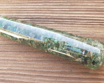 ORGONE JADE  Smooth Gemstone Massage Wand Stone Crystal Wand