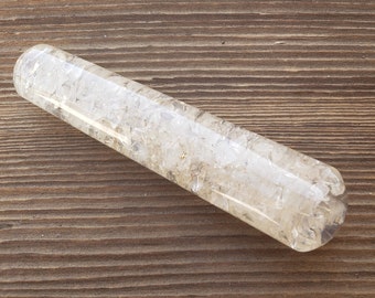 ORGONE CLEAR QUARTZ Smooth Gemstone Massage Wand Stone Crystal Wand