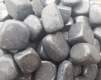 THREE (3) SHUNGITE TUMBLED Stones Medium/Large Natural Tumble Stones