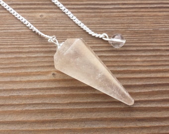 ORANGE SELENITE Natural Stone Gemstone Faceted Pendulum