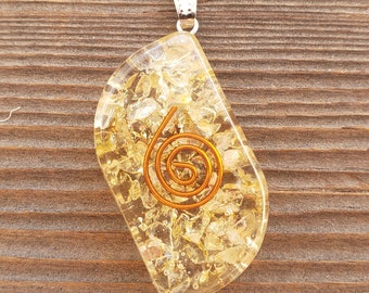 ORGONE CITRINE Gemstone Eye Shaped Pendant Orgone (One)