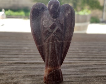 3" MOOKAITE JASPER ANGEL Natural Handcarved Stone Gemstone