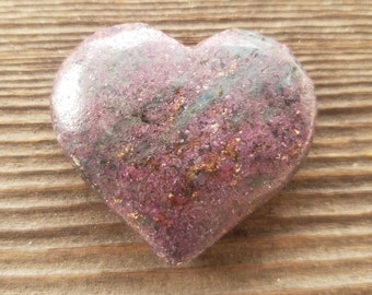 NATURAL RUBY In KYANITE Gemstone Puffy Heart 30-35mm