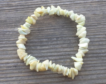 NATURAL CHRYSOPRASE Stone Gemstone Stretchy Chip Bracelet