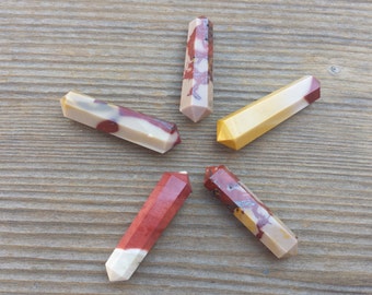 NATURAL MOOKAITE JASPER Double Terminated Gemstone Crystal Pencil Point (One)