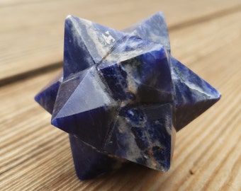 LARGE 12 Point GEMSTONE MERKABA Star Natural Sodalite  (One)