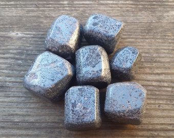 THREE (3) HEMATITE TUMBLED Stones Medium/Large Natural Tumble Stones