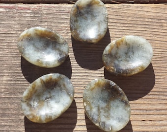 LABRADORITE Worry Stone Natural Stone Hand Carved Gemstone Worry Stone