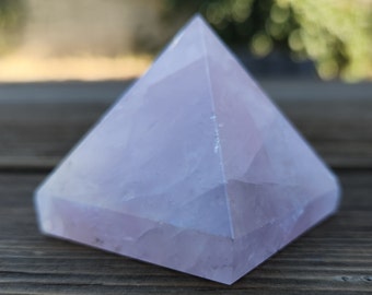 CUARZO ROSA pirámide de cristal de piedra preciosa natural grande 45 mm [70]