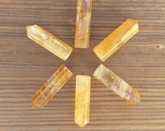 NATURAL CITRINE Single Terminated Gemstone Crystal Pencil Point (One)