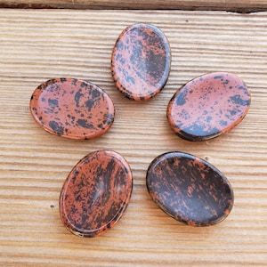 MAHOGANY OBSIDIAN Worry Stone Natural Stone Hand Carved Gemstone Worry Stone