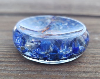 ORGONE LAPIS LAZULI Gemstone Sphere Stand And Worry Stone