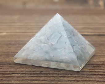 Small (25-30mm) ANGELITE Orgone Gemstone Pyramid Small Pyramid Orgone