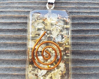 ORGONE CITRINE Gemstone Rectangle Pendant Orgone (One)