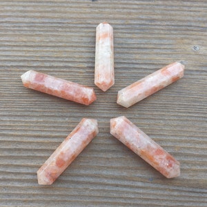 NATURAL SUNSTONE Double Terminated Gemstone Crystal Pencil Point (One)