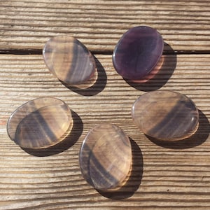 FLUORITE Worry Stone Natural Stone Hand Carved Gemstone Worry Stone