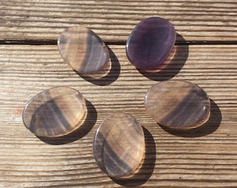 FLUORITE Worry Stone Natural Stone Hand Carved Gemstone Worry Stone