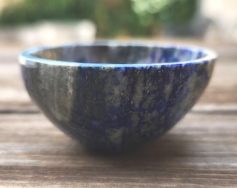 LAPIS LAZULI Natural Stone Hand Carved Gemstone Bowl [55]
