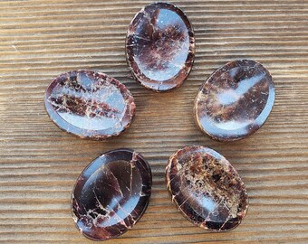 GARNET Worry Stone Natural Stone Hand Carved Gemstone Worry Stone
