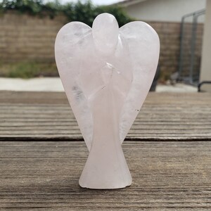 3&quot; ROSE QUARTZ ANGEL Natural Handcarved Stone Gemstone