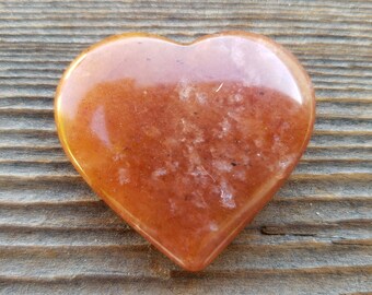 NATURAL RED AVENTURINE Gemstone Puffy Heart 30-35mm