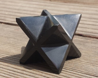 Large (50mm) OBSIDIAN Natural Gemstone Merkaba Star (One)
