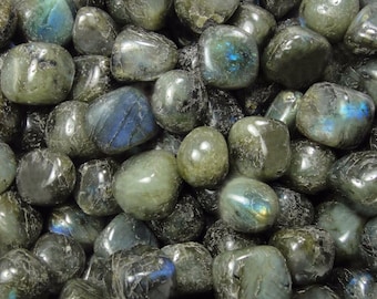 THREE (3) LABRADORITE TUMBLED Stones Medium/Large Natural Tumble Stones