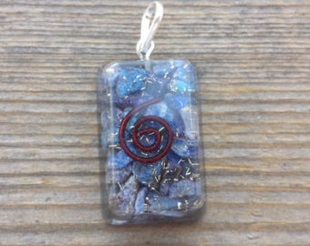 ORGONE LAPIS LAZULI Gemstone Rectangle Pendant Orgone (One)