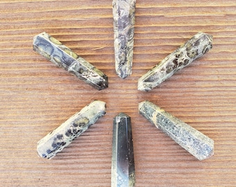 NATURAL KAMBABA JASPER Double Terminated Gemstone Crystal Pencil Point (One)