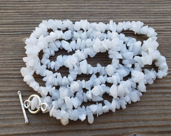 RAINBOW MOONSTONE Natural Stone Gemstone 30" Chip Necklace