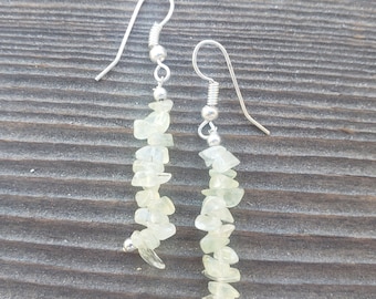 Natural PREHINITE Handmade Gemstone Chip EARRINGS