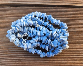 BLUE OPAL Natural Stone Gemstone 30" Chip Necklace