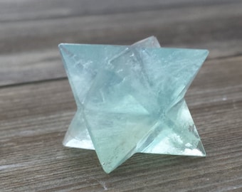 GEMSTONE MERKABA STAR Natural Green Fluorite (One)