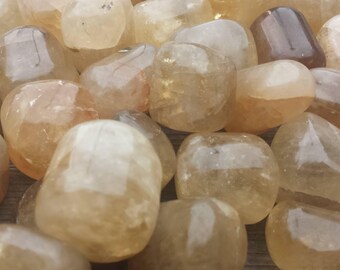 THREE (3) CITRINE TUMBLED Stones Ones Medium/Large Natural Tumble Stones