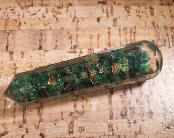 ORGONE JADE Faceted Gemstone Massage Wand Stone Crystal Wand