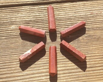 NATURAL RED JASPER Single Terminated Gemstone Crystal Pencil Point (One)