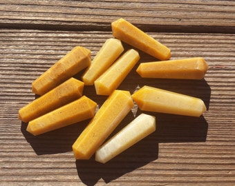 NATURAL GOLDEN QUARTZ Double Terminated Gemstone Crystal Pencil Point (One)