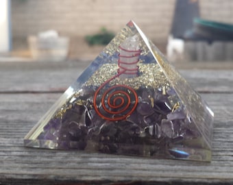 Extra Large (70-75mm) AMETHYST Orgone Gemstone Pyramid X-Large Pyramid Orgone
