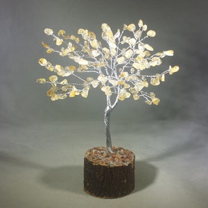 Natural CITRINE Gemstone Chip Tree With 150 Stones Crystal Tree Of Life