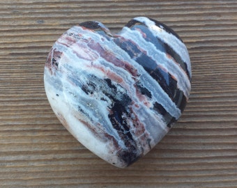 Large NATURAL SOLOMON AGATE Gemstone Puffy Heart 60-70mm