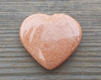 NATURAL PEACH AVENTURINE Gemstone Puffy Heart 30-35mm