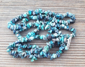 CHRYSOCOLLA Natural Stone Gemstone 30" Chip Necklace