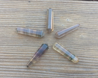 NATURAL FLUORITE Double Terminated Gemstone Crystal Pencil Point (One)