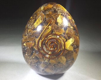 Large (70-75mm) TIGER EYE Orgone Gemstone Egg
