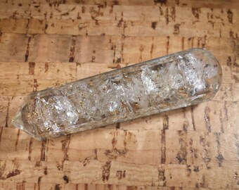 ORGONE CLEAR QUARTZ Faceted Gemstone Massage Wand Stone Crystal Wand